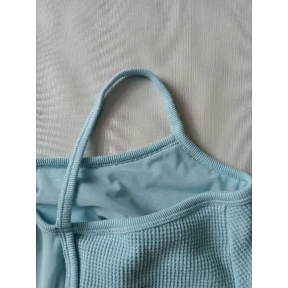 Auden Light Blue Waffle Knit Unlined Plus Size Bralette Women's 3X 46DD 48DD - Picture 7 of 10